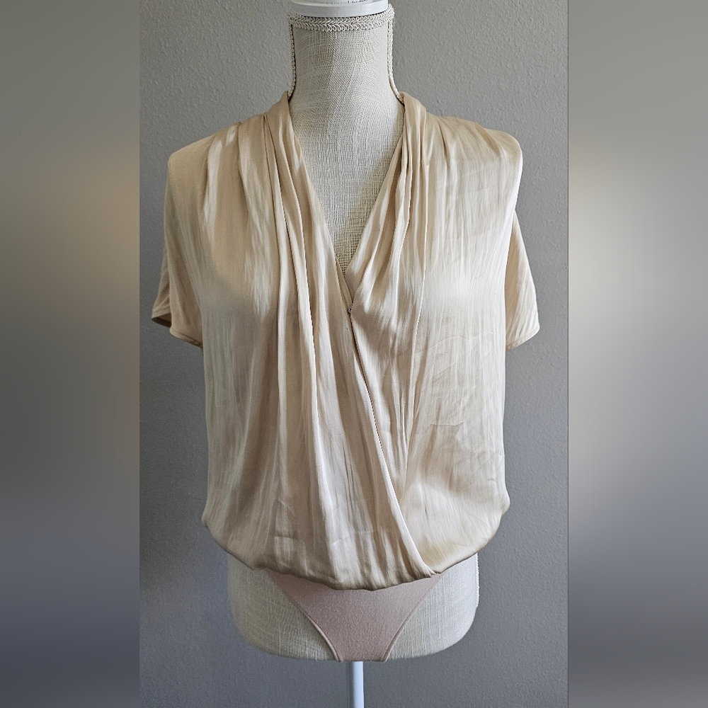 PAIGE Cream Draped Women's Blouse